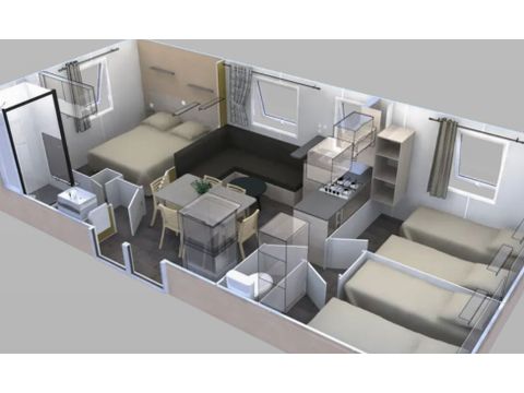 MOBILE HOME 6 people - Comfort 3 bedroom mobile home -TV