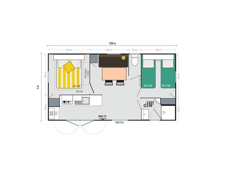 Mobile home 6 persons - Rivièra 2 bedrooms small sea view