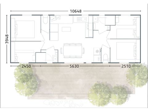 MOBILHOME 8 personas - MH Premium 4ch 8p
