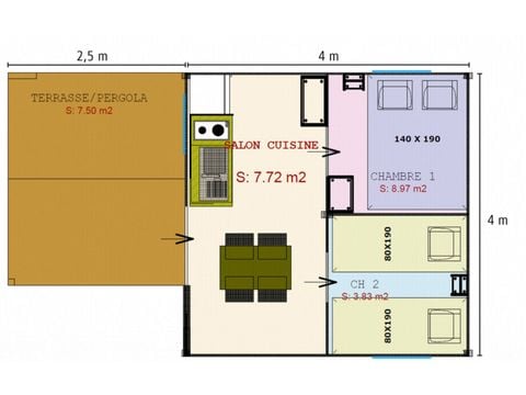 Zelt 4 Personen - 2 Zimmer