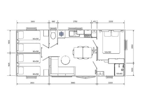 Stacaravan 6 personen - Premium 35m² 3ch