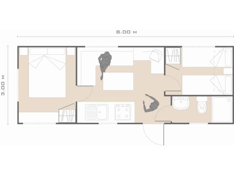 Mobile home 5 persons - OLEANDRI TRILO