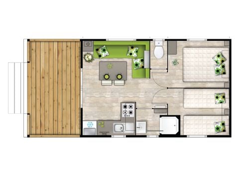 MOBILHOME 4 personas -  RUBIA