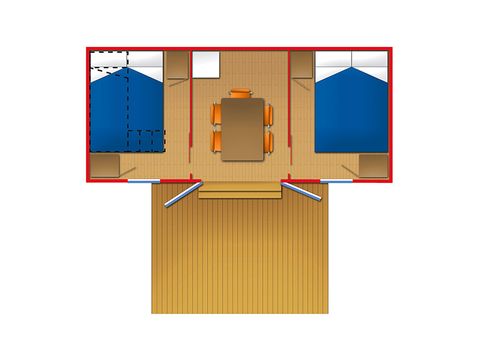 Stacaravan 5 personen - Mobil Camp Hawai