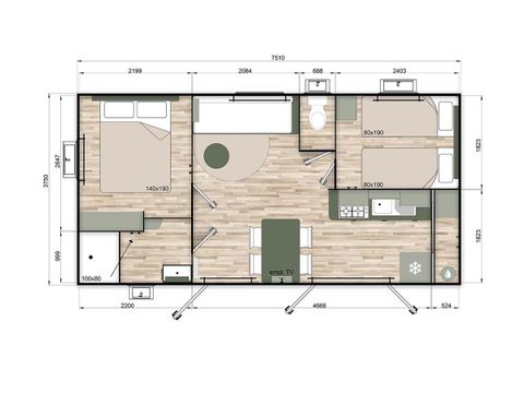 BUNGALOW 5 personnes - NEST 29 - TV