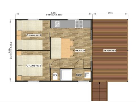 Unterkunft 4 personen - CABANE LODGE cape town 4 p