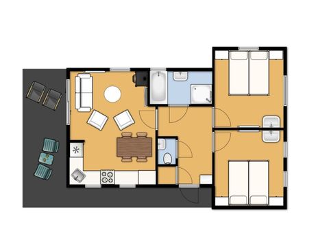 Bungalow 4 persons - Bungalow de Grutto