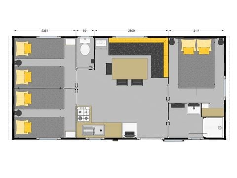 MOBILE HOME 6 people - MH 3 CH PREMIUM 6 pers 1/6 pers