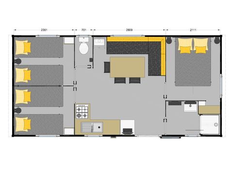 Mobile home 6 persons - MH 3 CH PREMIUM 6 pers 1/6 pers