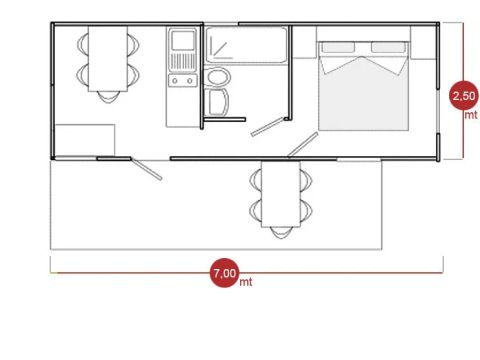 Bungalow 2 personen - 2 Personen mit Babybett