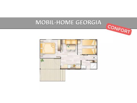 Mobile home 4 persons - Georgia Confort 3 Rooms 4 People Air-conditioned + TV
