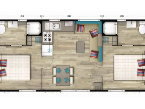 CASA MOBILE 4 persone - Casa mobile | Premium | 2 Camere da letto | 4 Persone | Terrazza rialzata | Aria condizionata | TV