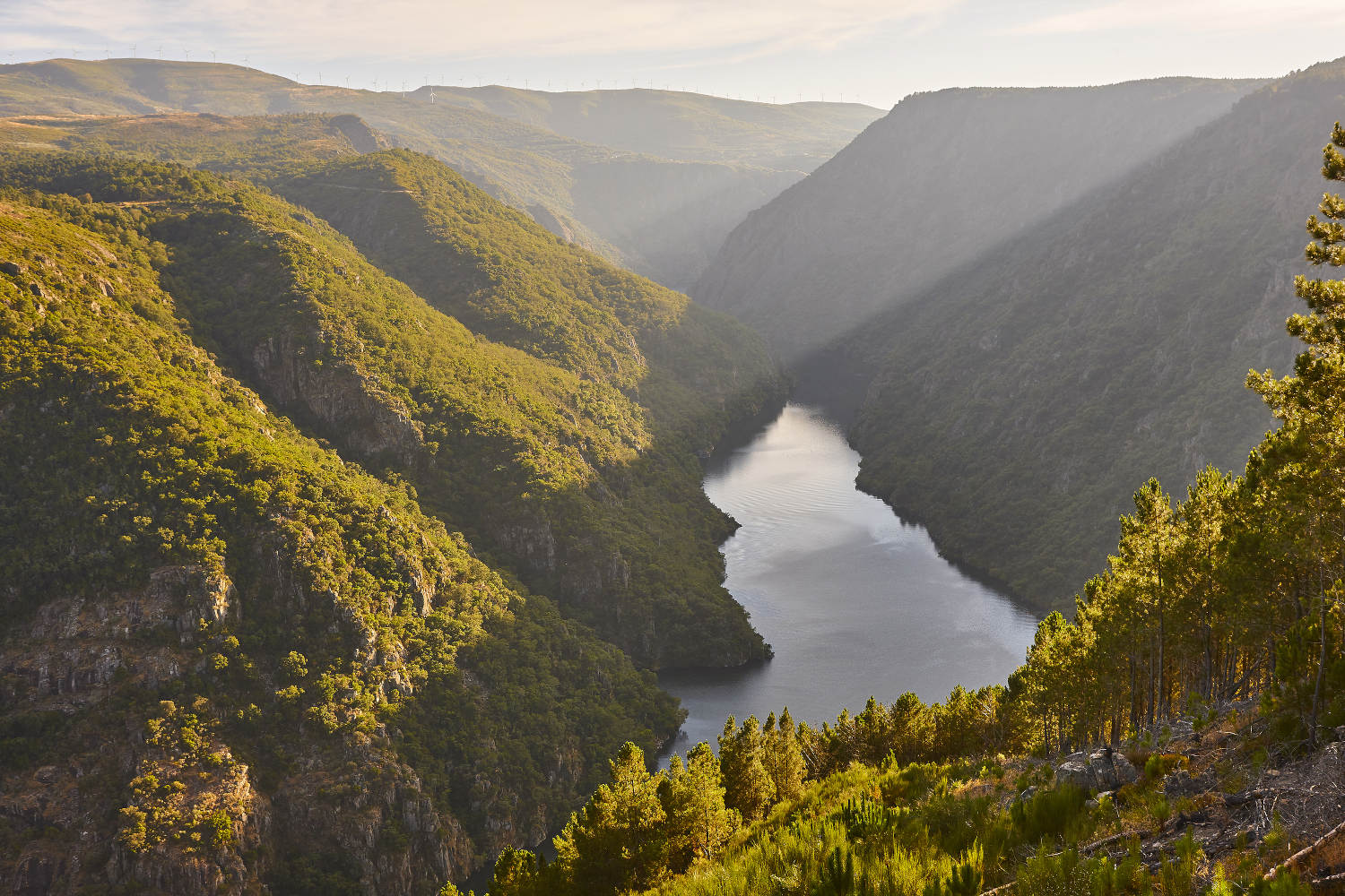 Ribeira Sacra Landscape And River Sil Banks Sunset. Galicia, Spa