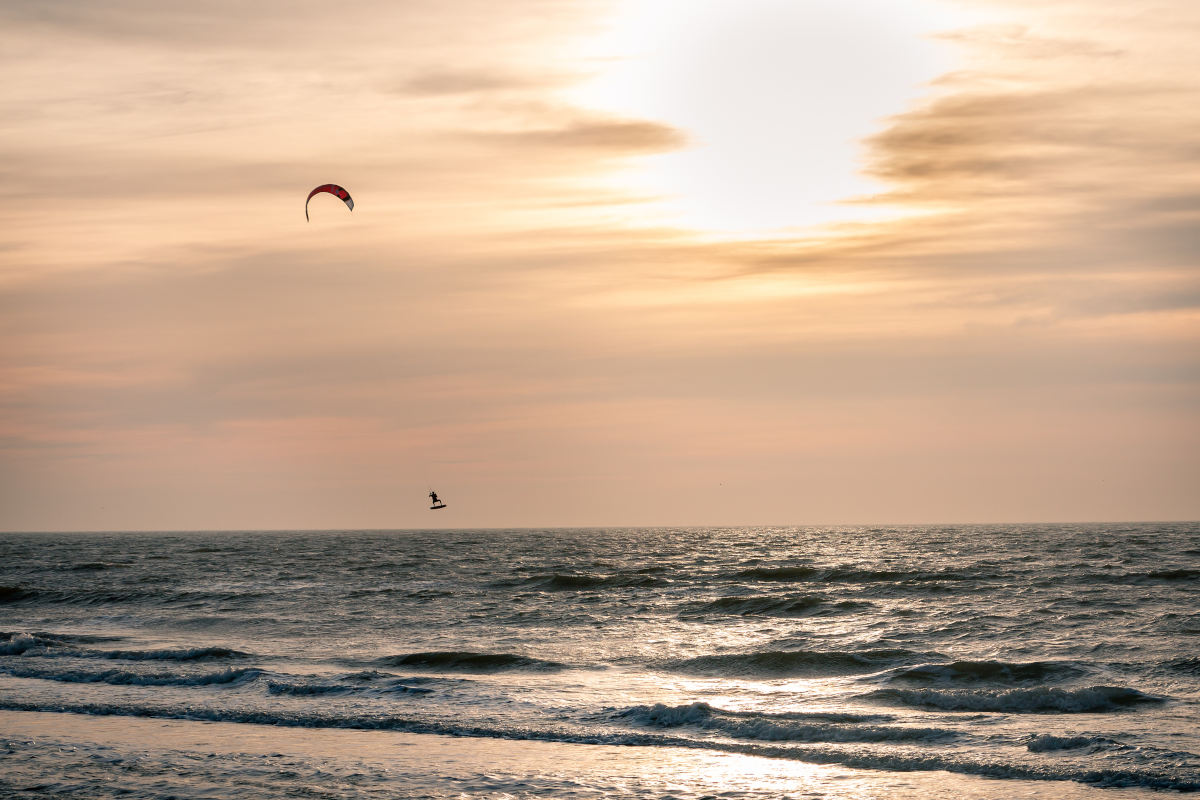 Kitesurfer op Texel