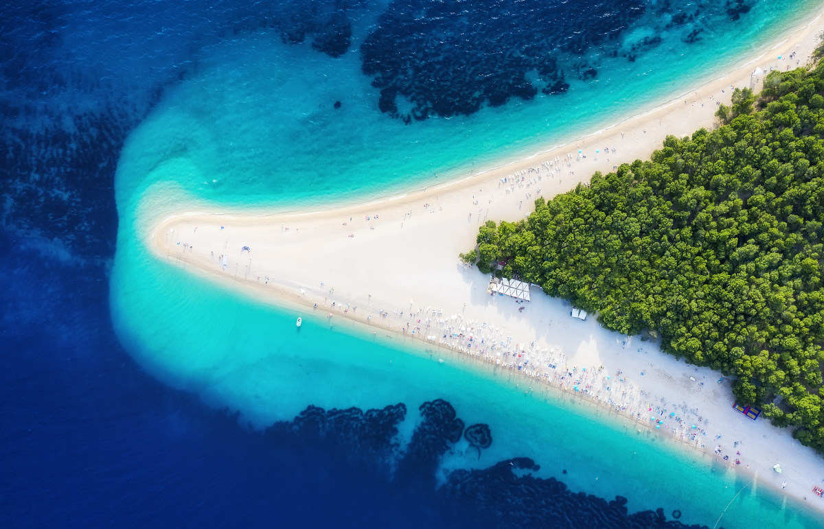 Zlatni Rat, Hvar Island, Kroatie